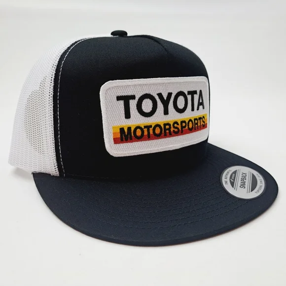 Toyota Motorsports Retro Vintage Style Trucker Patch Hat Cap Flat Bill USA Embro